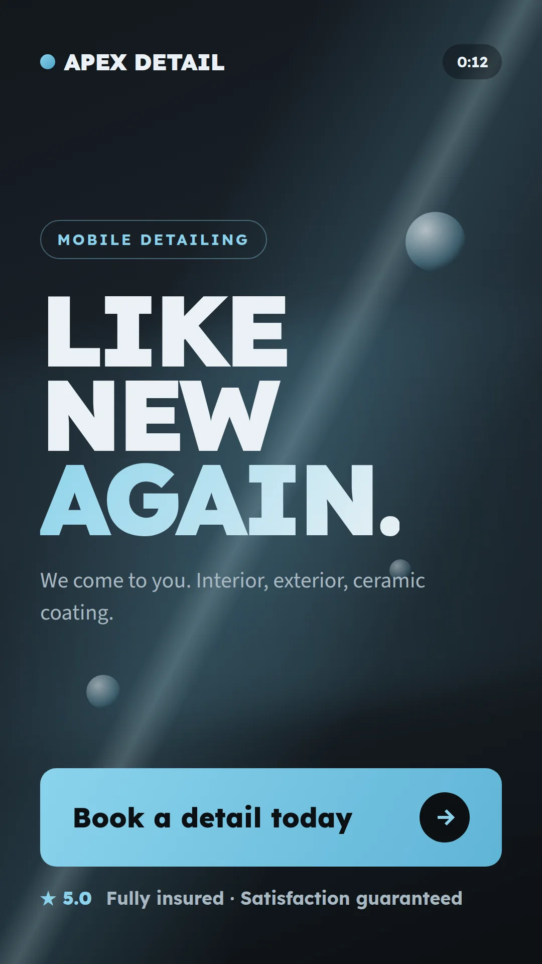 Auto detailing animated ad concept